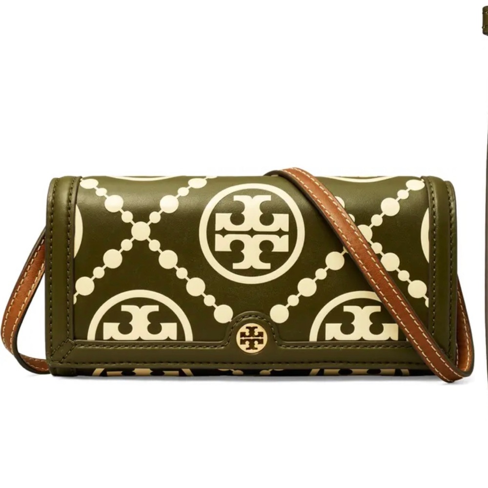 Tory Burch T Monogram Leather Crossbody Wallet